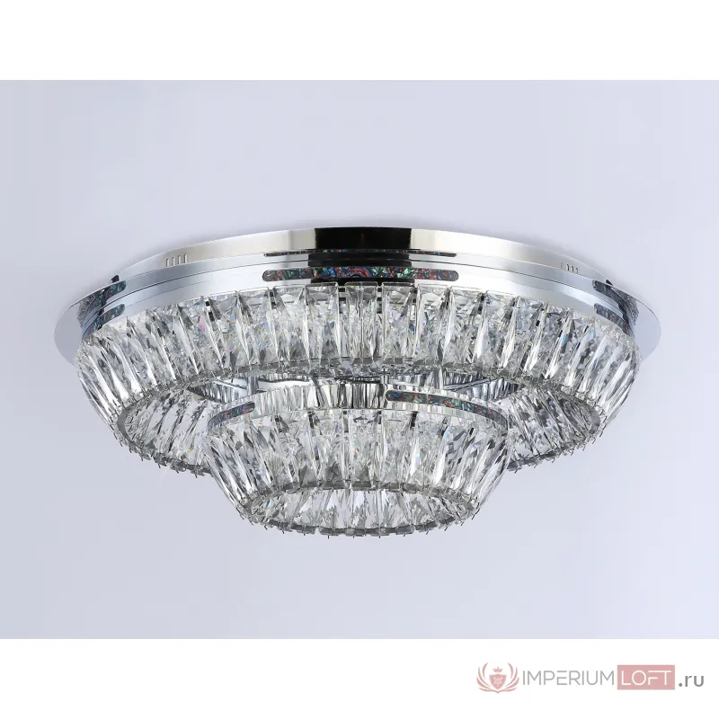 Потолочная светодиодная люстра с хрусталем TR5029 CH/CL хром/прозрачный 3000K/4200K/6400K 81W D600*207 (Без ПДУ) от NovaLamp
