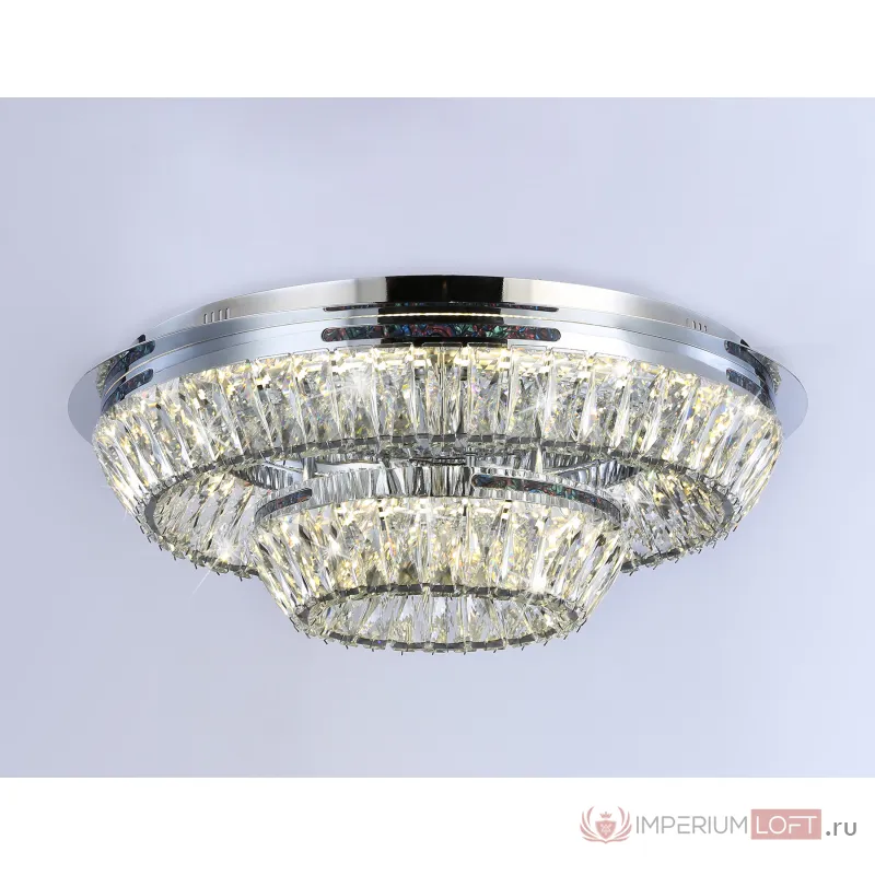 Потолочная светодиодная люстра с хрусталем TR5029 CH/CL хром/прозрачный 3000K/4200K/6400K 81W D600*207 (Без ПДУ) от NovaLamp