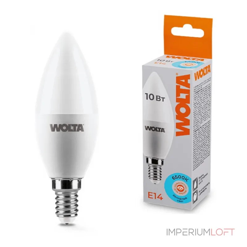 Лампа светодиодная Wolta E14 10Вт 6500K 25WC10E14