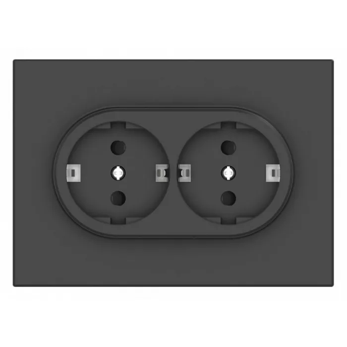 Розетка двойная с заземлением и со шторкой Gusi Electric BRAVO С11Р6-010 от ImperiumLoft