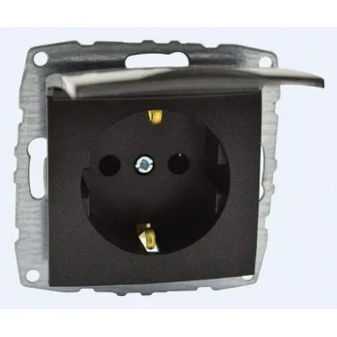 Розетка с заземлением с крышкой без рамки Mono Electric Despina / Larissa 500-002021-118
