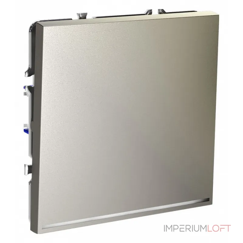 Проходной переключатель встраиваемый S70 одноклавишный с подсветкой 10А (шелк) Voltum VLS010404