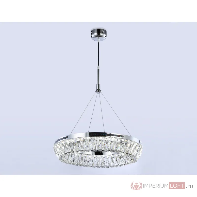 Подвесная светодиодная люстра с хрусталем TR5022 CH/CL хром/прозрачный 3000K/4200K/6400K 47W D500*540 (Без ПДУ) от NovaLamp