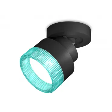 Комплект накладного поворотного светильника с композитным хрусталем XM8102043 SBK/BL черный песок/голубой GX53 (A2229, A2106, C8102, N8488)