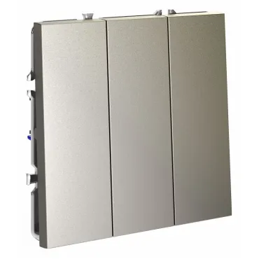 Выключатель трехклавишный без рамки Voltum S70 VLS030104