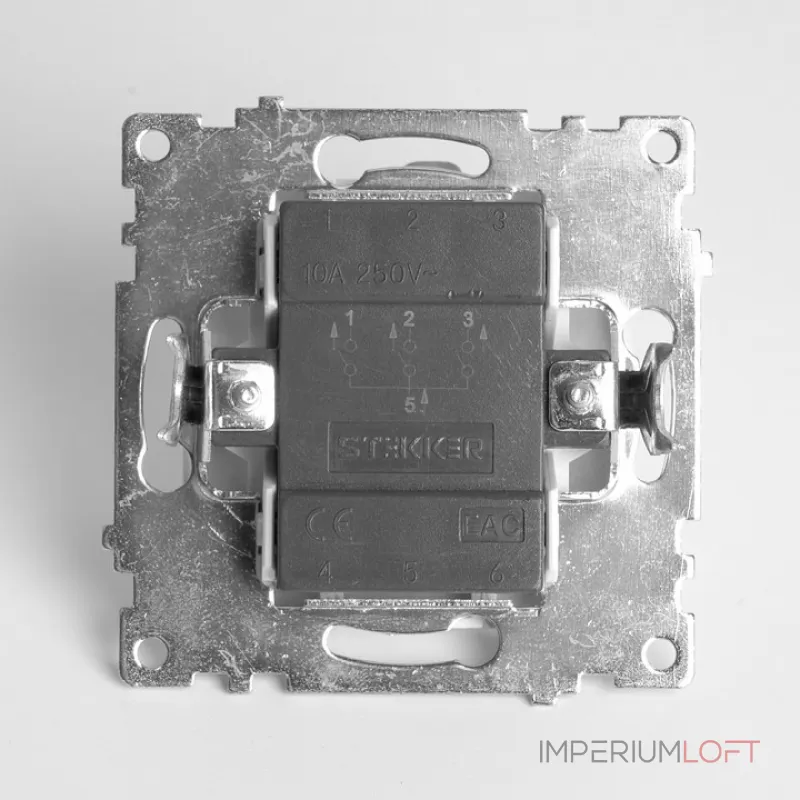 Выключатель трехклавишный без рамки Stekker Катрин 49171