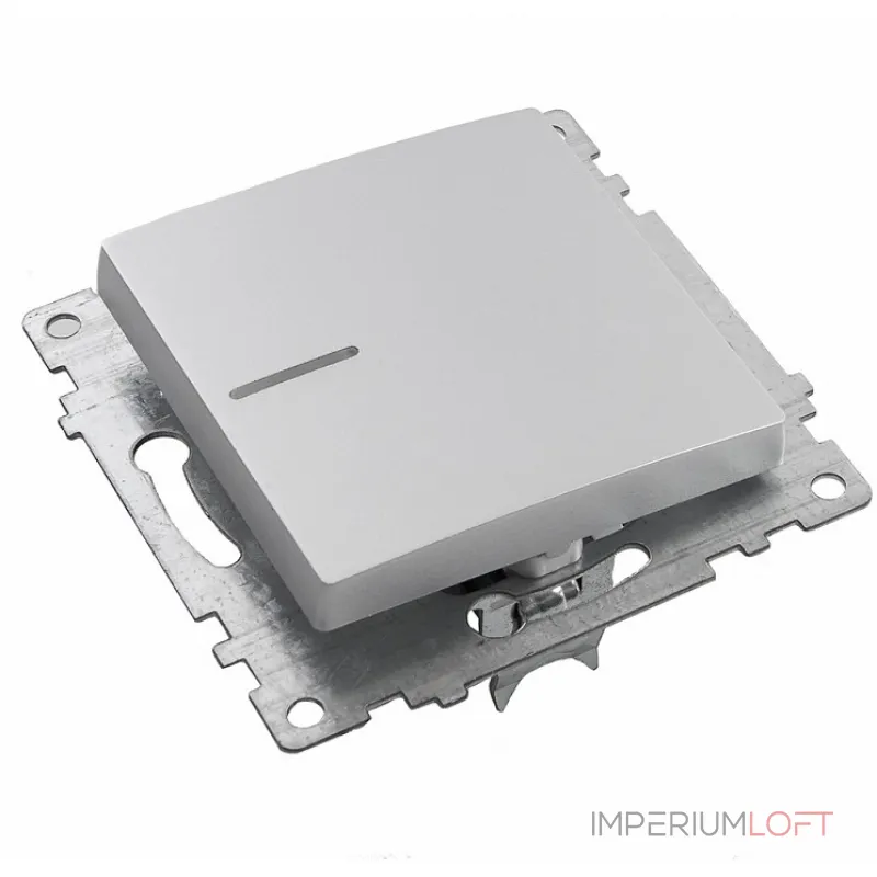 Выключатель одноклавишный с подсветкой без рамки Stekker Катрин 39577 от ImperiumLoft