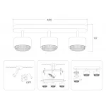 Светильник накладной TN71295/3 BK/GD черный/золото GX53/3 max 12W 400*95*137 от NovaLamp