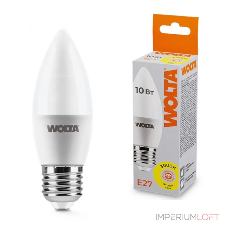 Лампа светодиодная Wolta E27 10Вт 3000K 25YC10E27