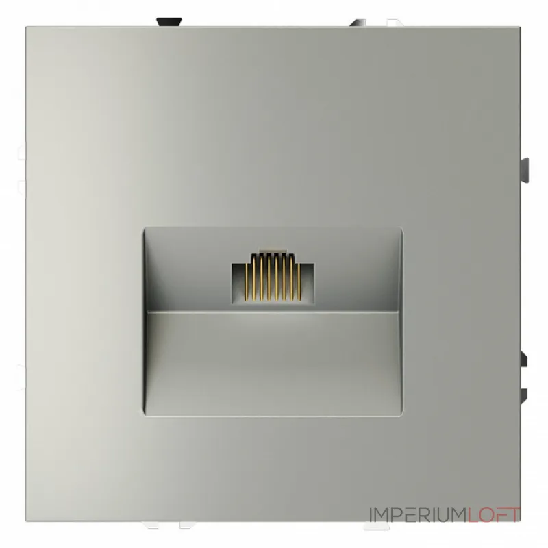 Розетка компьютерная встраиваемая S70 RJ45 кат.6 (сталь) Voltum VLS060105