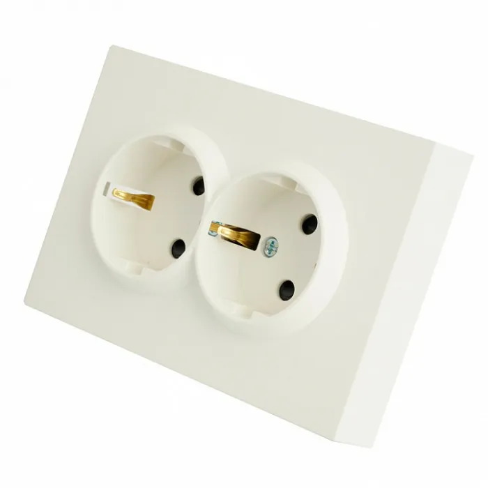 Розетка двойная без заземления и со шторкой без рамки Stekker RST16-5114-01 49882 от ImperiumLoft