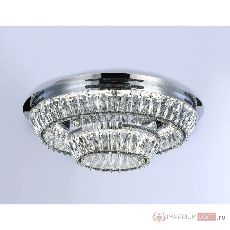 Потолочная светодиодная люстра с хрусталем TR5029 CH/CL хром/прозрачный 3000K/4200K/6400K 81W D600*207 (Без ПДУ) от NovaLamp