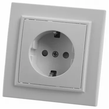 Розетка с заземлением и со шторками Stekker Эрна 39050