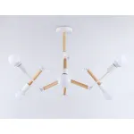 Подвесной светильник в стиле лофт TR80485/6 WH/LW белый/светлое дерево E27/6 max 60W D930*510 от NovaLamp