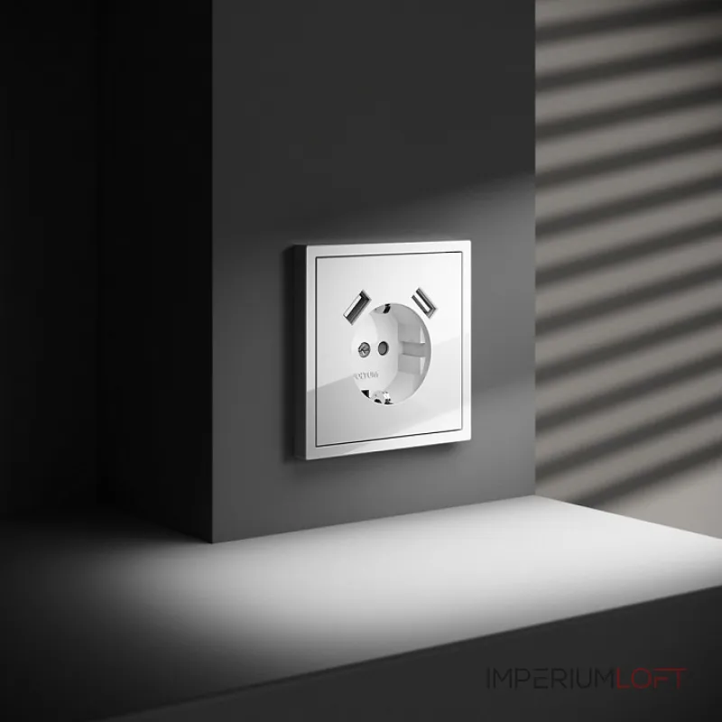 Розетка с заземлением и со шторкой и 2хUSB type A без рамки Voltum S70 VLS040401 от ImperiumLoft Розетка с заземлением и со шторкой и 2хUSB type A без рамки Voltum S70 VLS040401 от ImperiumLoft