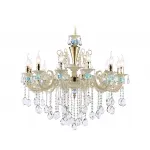 Подвесная люстра с хрусталем TR4929/12 GD/WH/CL золото/белый/прозрачный E14*12 max 40W D910*680 от NovaLamp