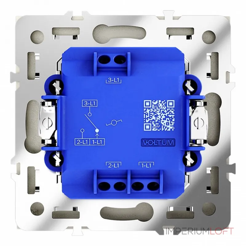 Проходной переключатель встраиваемый S70 одноклавишный с подсветкой 10А (шелк) Voltum VLS010404