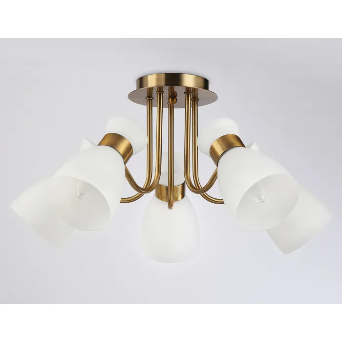 Подвесная люстра TR3218/5 GD/FR золото/белый матовый E27*5 max 40W D580*290 от NovaLamp