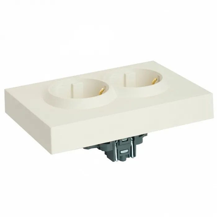 Розетка двойная без заземления и со шторкой без рамки Stekker RST16-5114-01 49882 от ImperiumLoft
