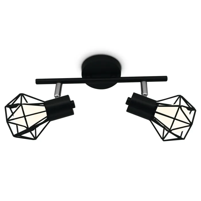 Настенно-потолочный спот в стиле лофт TR8621/2 BK/CH черный/хром E27*2 max 40W 260*91*175 от NovaLamp