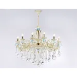 Подвесная люстра с хрусталем TR4929/12 GD/WH/CL золото/белый/прозрачный E14*12 max 40W D910*680 от NovaLamp
