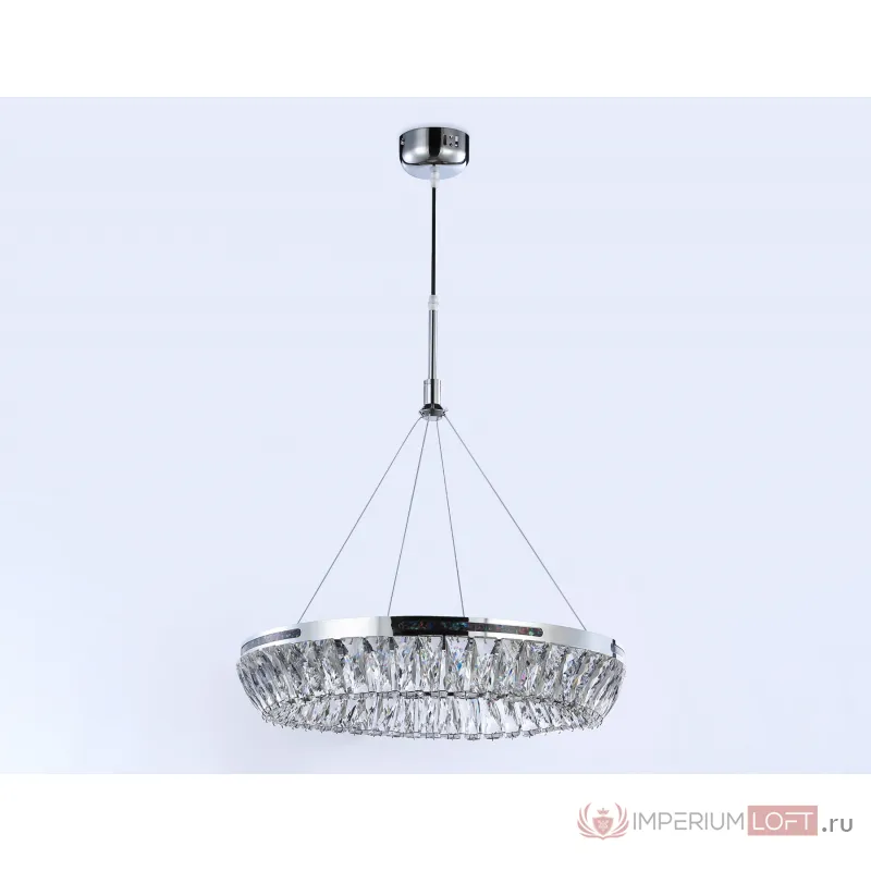 Подвесная светодиодная люстра с хрусталем TR5022 CH/CL хром/прозрачный 3000K/4200K/6400K 47W D500*540 (Без ПДУ) от NovaLamp