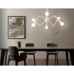 Подвесной светильник в стиле лофт TR80485/6 WH/LW белый/светлое дерево E27/6 max 60W D930*510 от NovaLamp