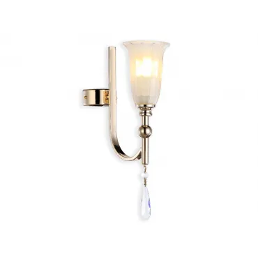 Настенный светильник с хрусталем TR3254 GD/FR золото/белый матовый E14 max 40W 375*100*225