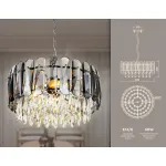 Подвесная люстра TR5069/6 CH/SM/CL хром/дымчатый/прозрачный E14/6 max 40W D500*950 от NovaLamp