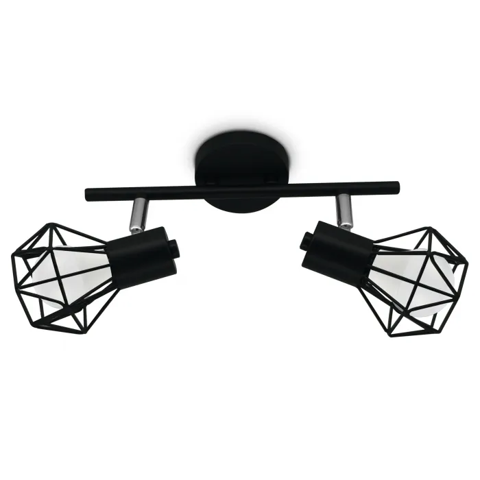 Настенно-потолочный спот в стиле лофт TR8621/2 BK/CH черный/хром E27*2 max 40W 260*91*175 от NovaLamp