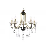 Подвесная люстра с хрусталем TR4952/5 BK/GD/CL черный/золото/прозрачный E14*5 max 40W D620*670 от NovaLamp