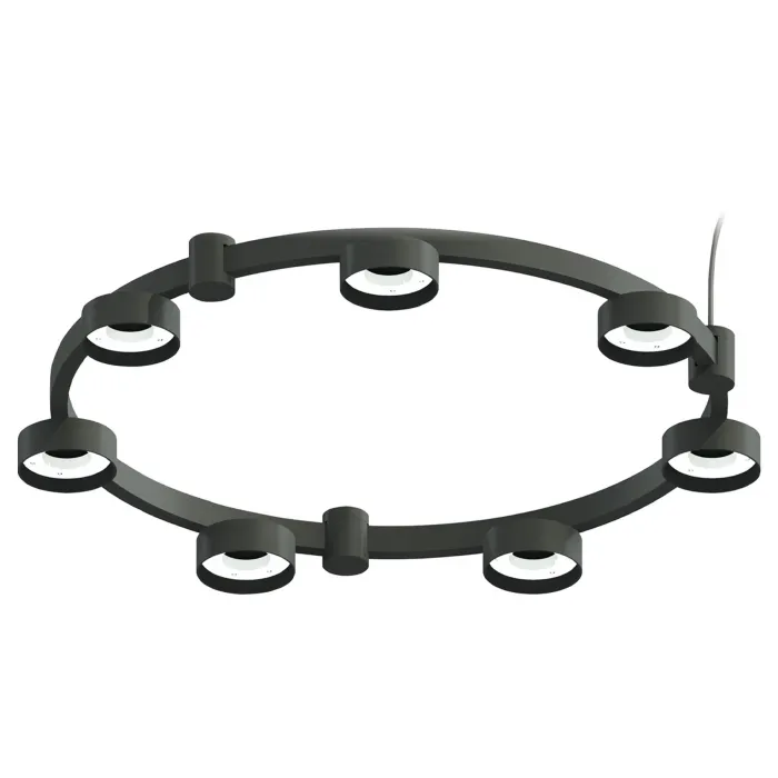 Корпус светильника Techno Ring подвесной для насадок Ø85мм C9238/7 SBK черный песок D635*70.5mm GX53/7 от NovaLamp