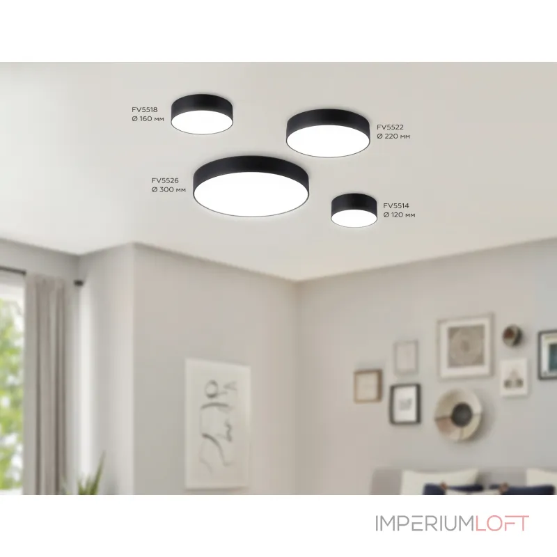 Светильник светодиодный потолочный FV5514 BK черный LED 15W 4200K D120*58 (Без ПДУ) от NovaLamp
