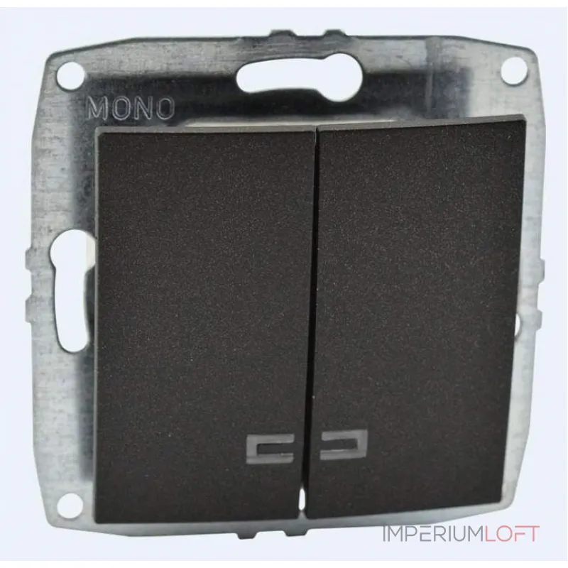 Выключатель двухклавишный с подсветкой без рамки Mono Electric Despina / Larissa 500-002025-103 Выключатель двухклавишный с подсветкой без рамки Mono Electric Despina / Larissa 500-002025-103