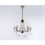 Подвесная люстра с хрусталем TR4952/5 BK/GD/CL черный/золото/прозрачный E14*5 max 40W D620*670 от NovaLamp