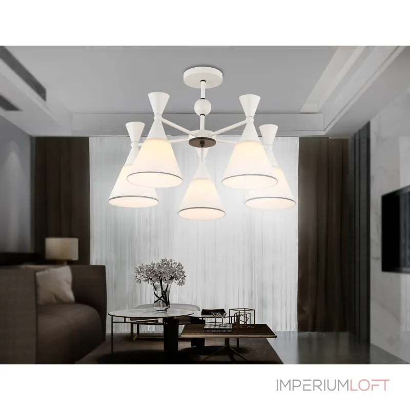 Подвесной светильник TR3165/5 WH/BK белый/черный E27/5 max 60W D580*380 от NovaLamp