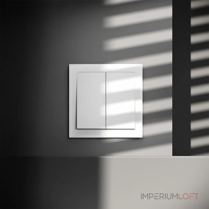 Выключатель двухклавишный без рамки Voltum S70 VLS020102 от ImperiumLoft