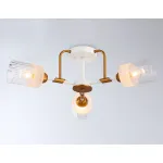 Светильник подвесной TR303321/3 WH/GD/CL/FR белый/золото/прозрачный/белый матовый E27*3 max 60W D620*210 от NovaLamp