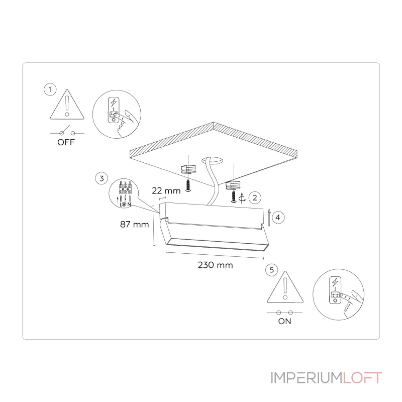 Светильник светодиодный накладной TA1818 WH белый LED 12W 4200K 230*22*87 от NovaLamp