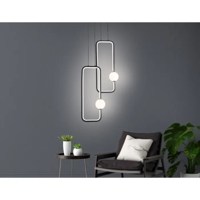 Подвесной светодиодный светильник FL66366/2 BK черный 38W 4200K 300*80*1200 от NovaLamp