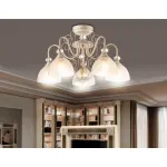 Потолочная люстра TR3057/5 BG/GD/FR бежевый/золото/белый матовый E27/5 max 40W D600*380 от NovaLamp