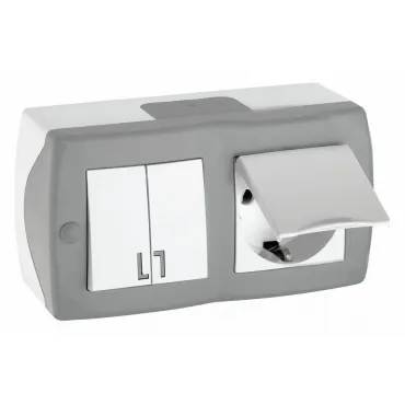 Блок с розеткой и выключателем Mono Electric Octans IP20 104-020001-187 Блок с розеткой и выключателем Mono Electric Octans IP20 104-020001-187