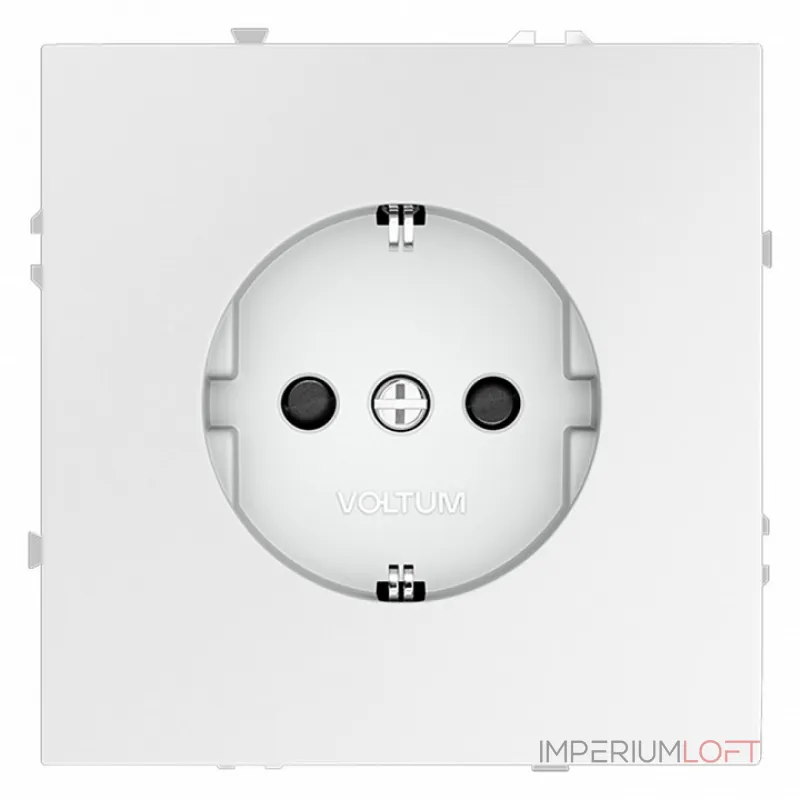 Розетка с заземлением и со шторкой без рамки Voltum S70 VLS040202 от ImperiumLoft