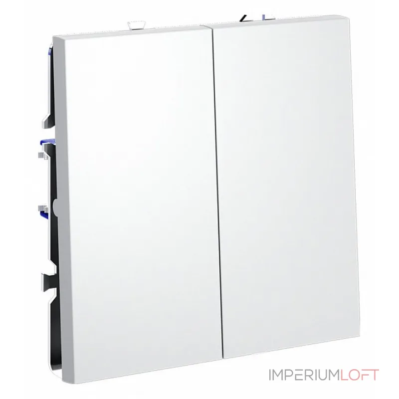 Выключатель двухклавишный без рамки Voltum S70 VLS020102 от ImperiumLoft