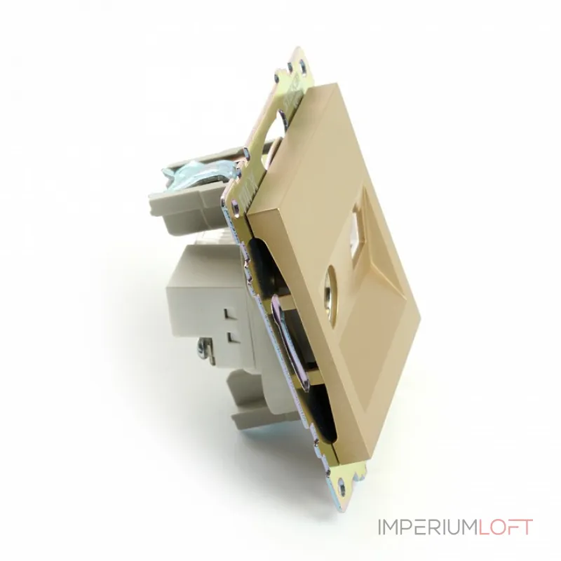 ТВ-розетка и розетка Ethernet RJ-45 без рамки Stekker Катрин 49230 ТВ-розетка и розетка Ethernet RJ-45 без рамки Stekker Катрин 49230