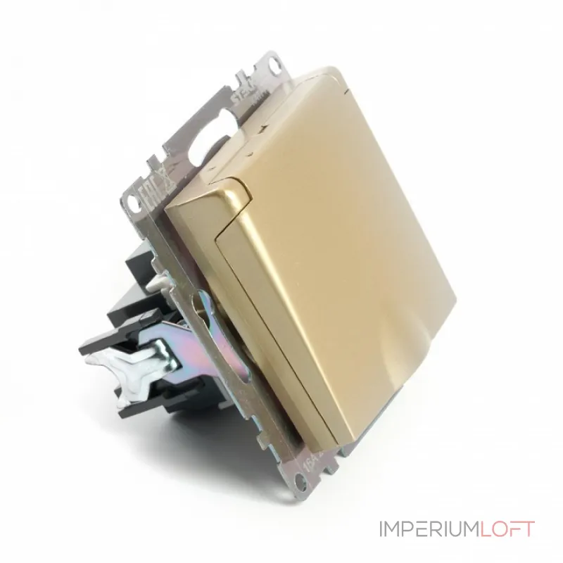 Розетка с заземлением и со шторками без рамки с крышкой Stekker Катрин 49222 от ImperiumLoft