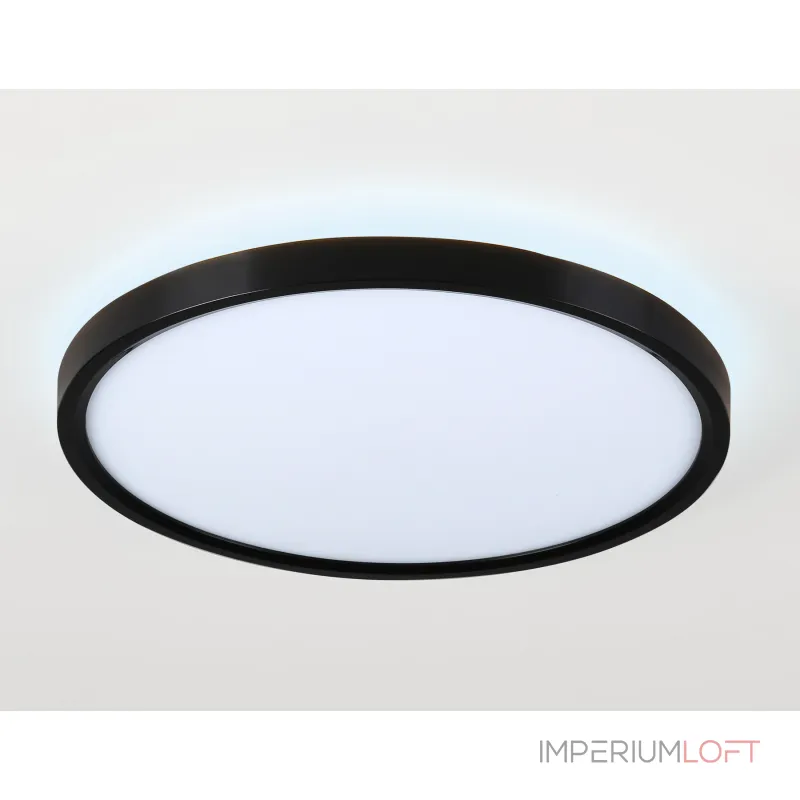 Потолочный светодиодный светильник FZ3055 BK черный IP44 33W+10W 6400+6400К D375*40 (Без ПДУ) от NovaLamp