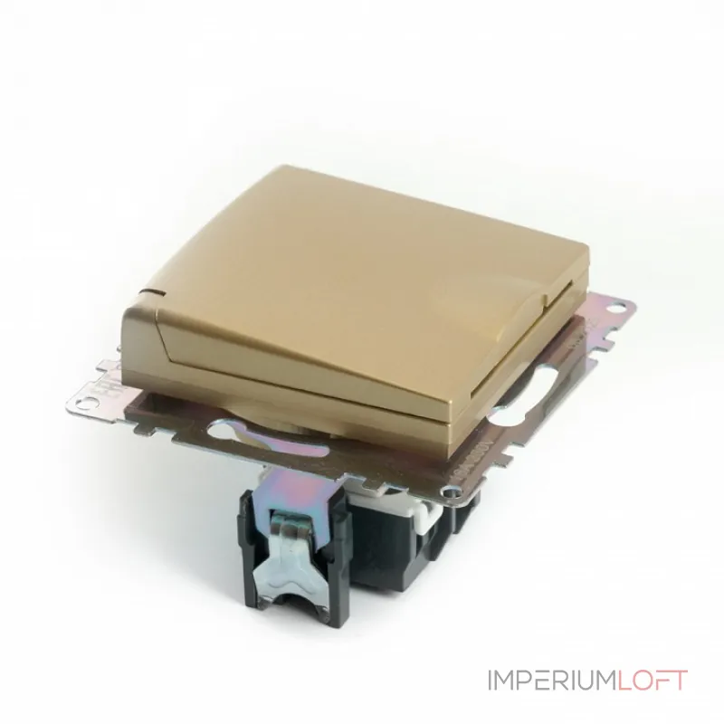 Розетка с заземлением и со шторками без рамки с крышкой Stekker Катрин 49222 от ImperiumLoft