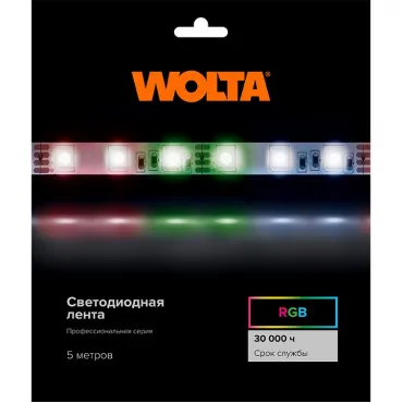 Лента светодиодная Wolta WLS5050-14.4W/RGB/24H60-01