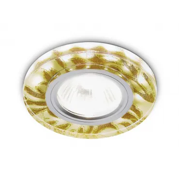 Встраиваемый точечный светильник со светодиодной лентой S232 W/G белый/золото/MR16+3W(LED WHITE)